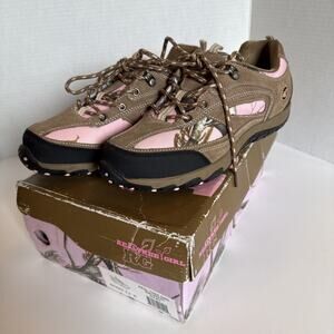 Realtree Girl Riley Athletic Hiking Shoes Pink Camo Suede Leather Women’s 8.5M